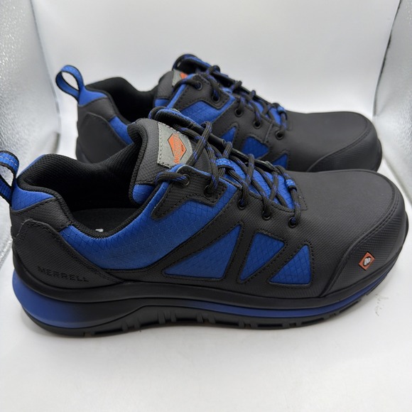 Merrell Men\'s  Day One Safety Blue/Black Comfort Base Tech Work Sneakers - 11 main image 8